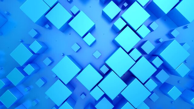 Background of Cubes. Abstract motion, loop, two color, 3d rendering, 4k resolution
