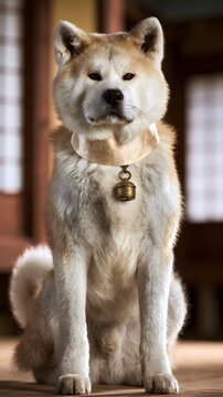 Calm Akita Inu portrait showcases Japanese heritage and dignified beauty in soft daylight tones
