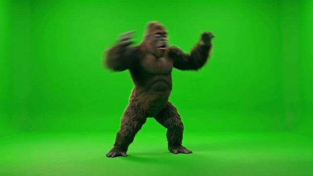 Gorilla Exaggerated Invisible Matrix Dodge Struggle Meme Dance, Frantic Limbo Pantomime.
