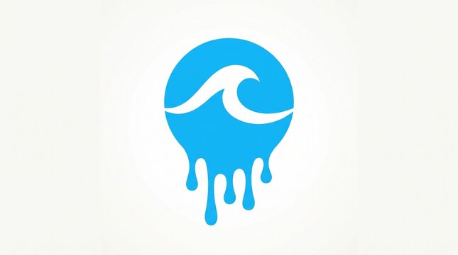 Modern minimalist blue wave logo inside circle with dynamic flow design for corporate branding with aesthetic perfect corporate enclosed circle exuding