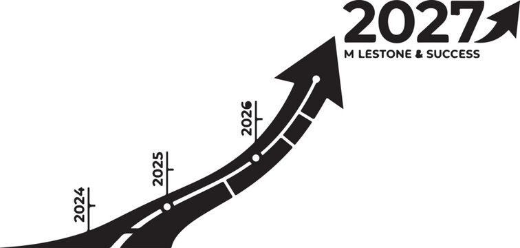 Growth arrow chart showing success for 2027