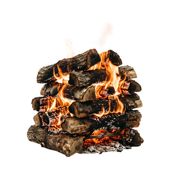Firewood burning stack ,png
