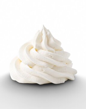 Whipped Cream Swirl Isolated on White Background