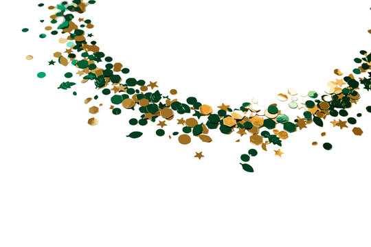 Green and Gold Confetti Scatter