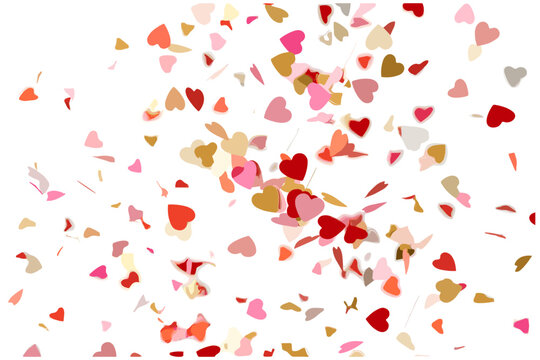 Heart Confetti Falling Celebration