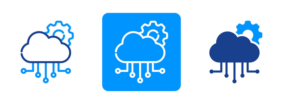 Cloud Computing Icon In Dual Tone Style