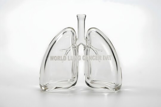 World lung cancer day glass human lungs model symbolizing respiratory health