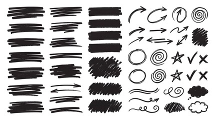 Hand drawn marker scribble collection © Lahiru