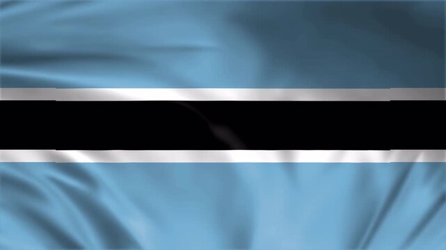 botswana flag waving in the win full screen 3d animation loop seamless animation. good for background waiting screen