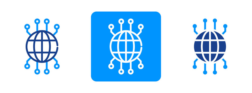 Global Network Icon In Dual Tone Style