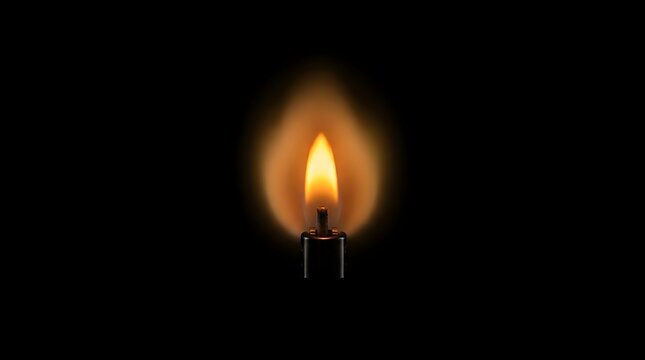 Golden Flame on Dark Background