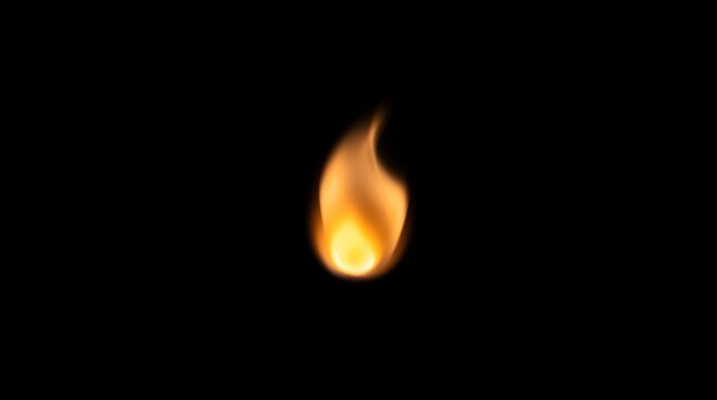 Bright orange flame on black background