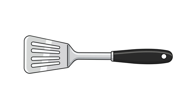 Professional Stainless Steel Slotted Spatula Turner with Ergonomic Black Handle for Cooking and Grilling