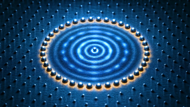 Quantum Corral Atomic Ring Standing Wave Pattern