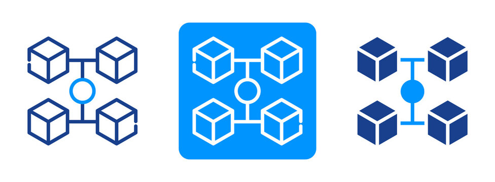 Blockchain Icon In Dual Tone Style