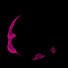 Obraz premium Magenta Neon Particle Incomplete Circle on Black Background