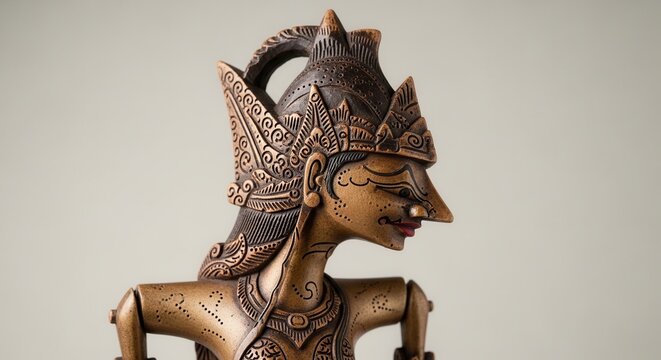 Intricate Bronze Statue of Balinese Dancer