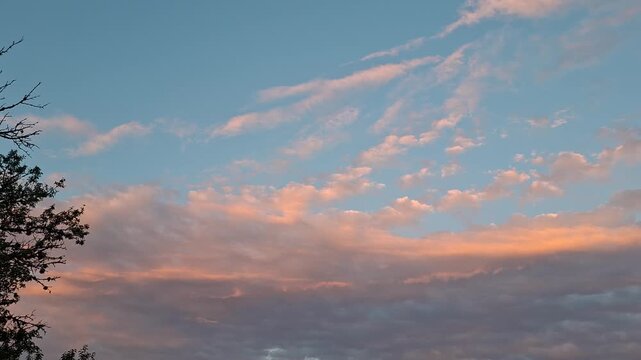 sunset and pink cloudscape in the sky