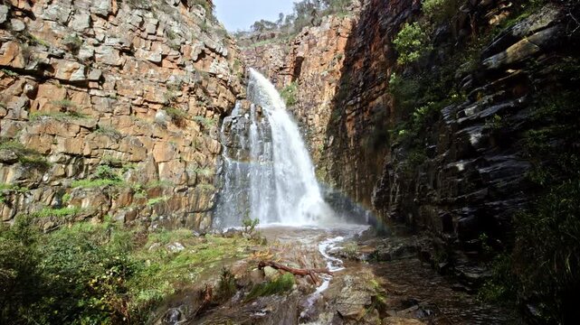 Rainbow at First Falls in Morialta Conservation Park, Adelaide, South Australia