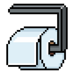 Fototapeta premium Vector Toilet Paper Pixel Art Icon