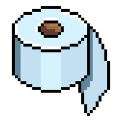 Fototapeta premium Vector Toilet Paper Pixel Art Icon