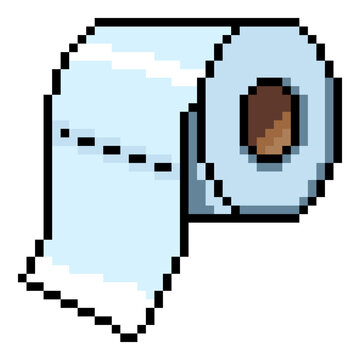Vector Toilet Paper Pixel Art Icon
