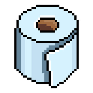 Vector Toilet Paper Pixel Art Icon