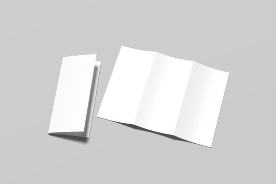 Trifold Brochure Blank Mockup 3D Render