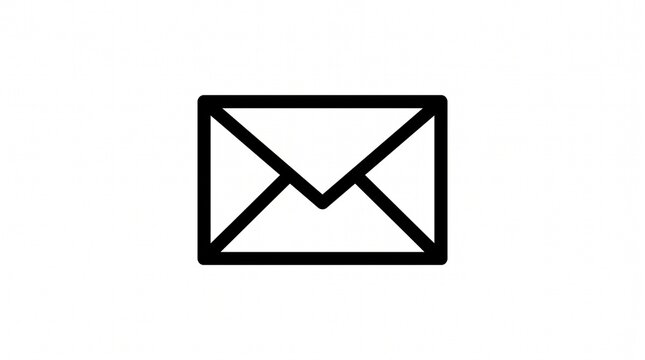 Minimalist black email icon on white background