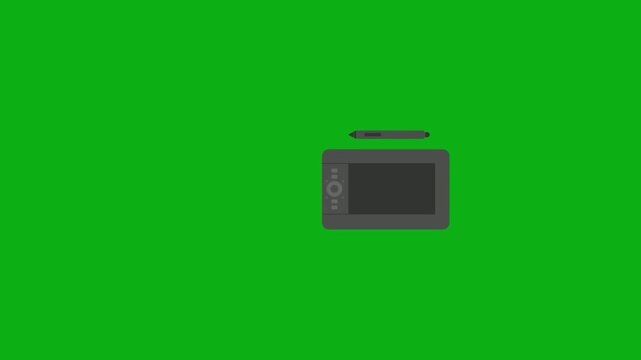 Microwave oven kitchen appliance icon on green screen chromakey background 2d animated cartoon animation perfect for professional video editing chroma key compositing and stock footage production