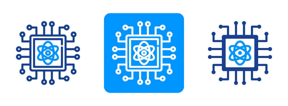 Quantum Computing Icon In Dual Tone Style
