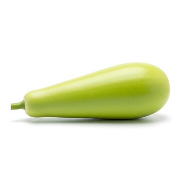 Fresh green calabash gourd isolated. Organic bottle gourd vegetable on white background.