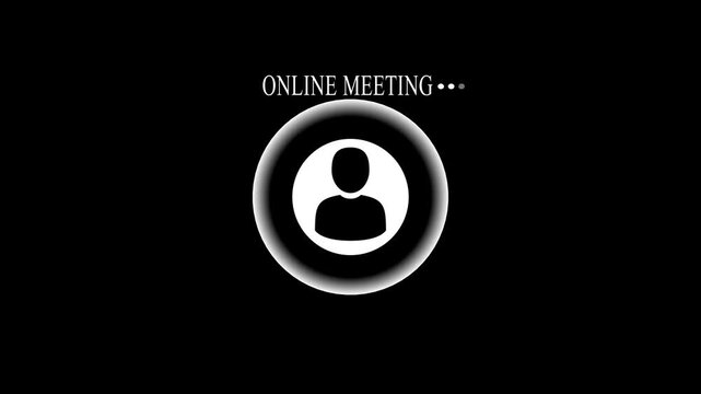 Online meeting loading screen animation with user profile and progress indicator for virtual communication and remote work software