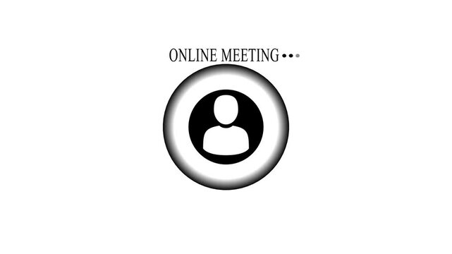 Online meeting loading animation with user minimalist digital communication interface for remote work and virtual conference concepts