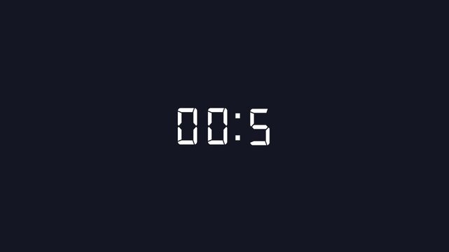 Digital clock displaying 00:07 on dark blue background time numbers