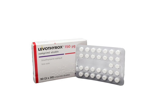 Plaquette de comprim&eacute;s de Levothyrox  du laboratoire Merck Serono