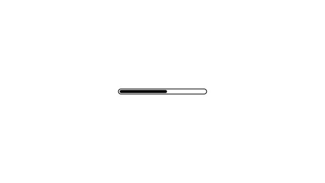 Loading bar with partial fill on white background progress indicator