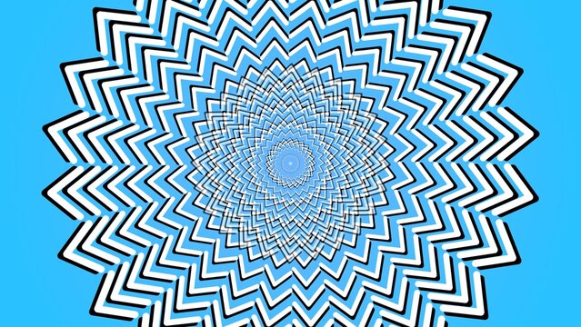 Blue Optical Illusion Hypnotic Geometric Spiral Pattern Background
