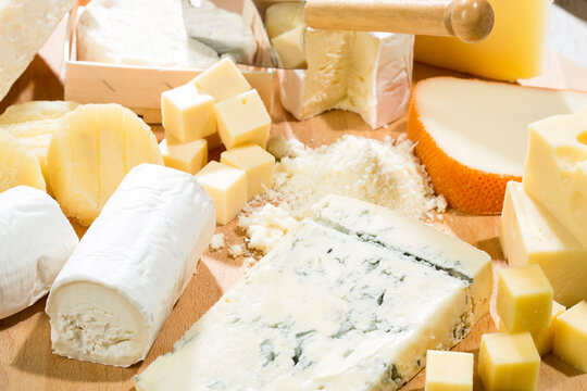 Cheese platter with different sorts of cheese