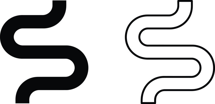 Paragraph Section Sign Symbol - Solid and Outline Style Vector Icons