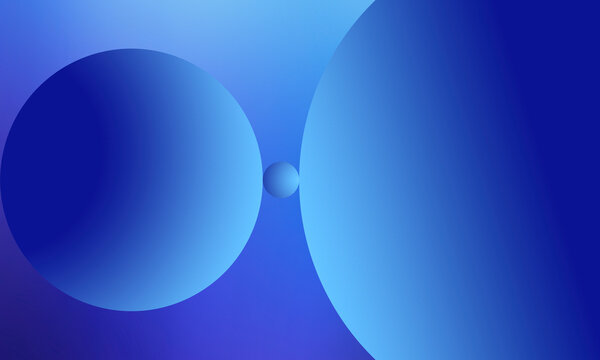 Abstract blue spheres connecting in a balanced gradient background
