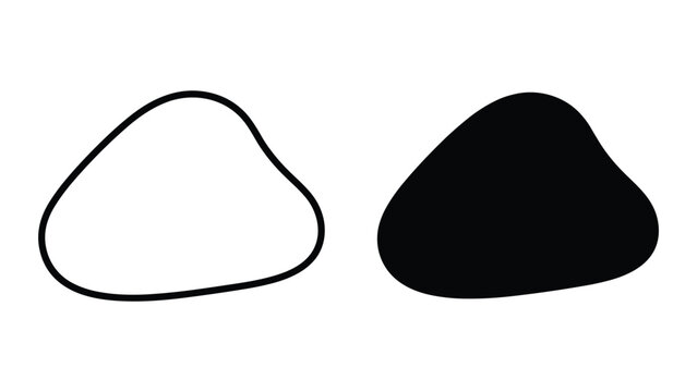 Abstract organic blob shapes, set of two irregular rounded forms, minimalist vector illustration, simple fluid shapes for design elements