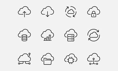 Obraz premium Cloud Services icon set.