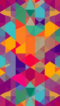 Abstract pattern of geometric shapes in bold colors used as a sports jersey design, shape, abstract