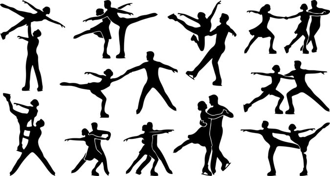 dance performance silhouettes vector pack