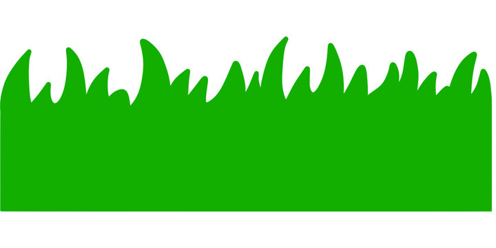 Green grass border isolated vector illustration