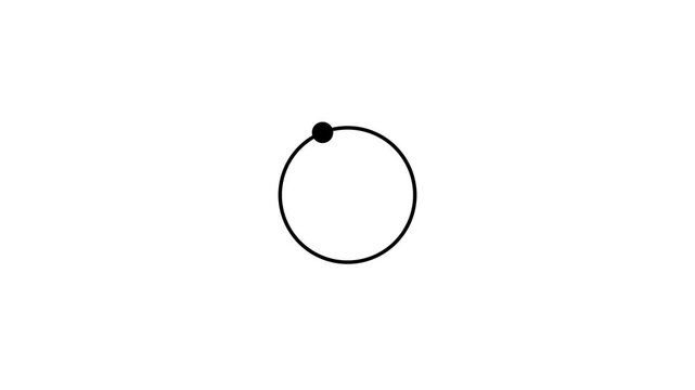 Loading progress circle spinner animation on white background. Circular loading and data processing indicator.