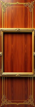 Luxury diploma frame features ornate gold lines on a rich wood background, certificate, diploma