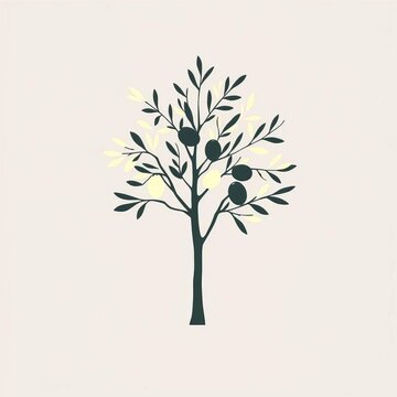 Olive Tree Icon, Minimalist Silhouette Design, faith, hope