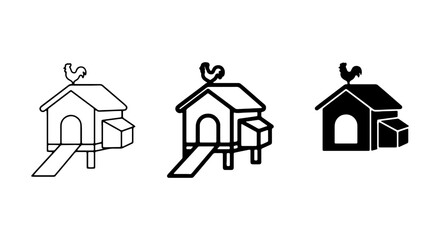 Chicken Coop Icons, Farmhouse Nesting Box Vector Set, Poultry House Graphics © VECTOR STORE